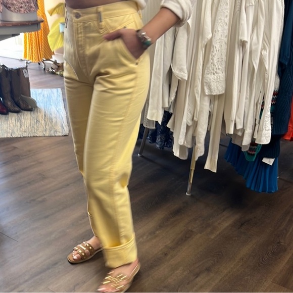 Vintage Rockies in Butter Yellow Size 28/7 Rigid 100% Cotton Denim - Picture 1 of 13